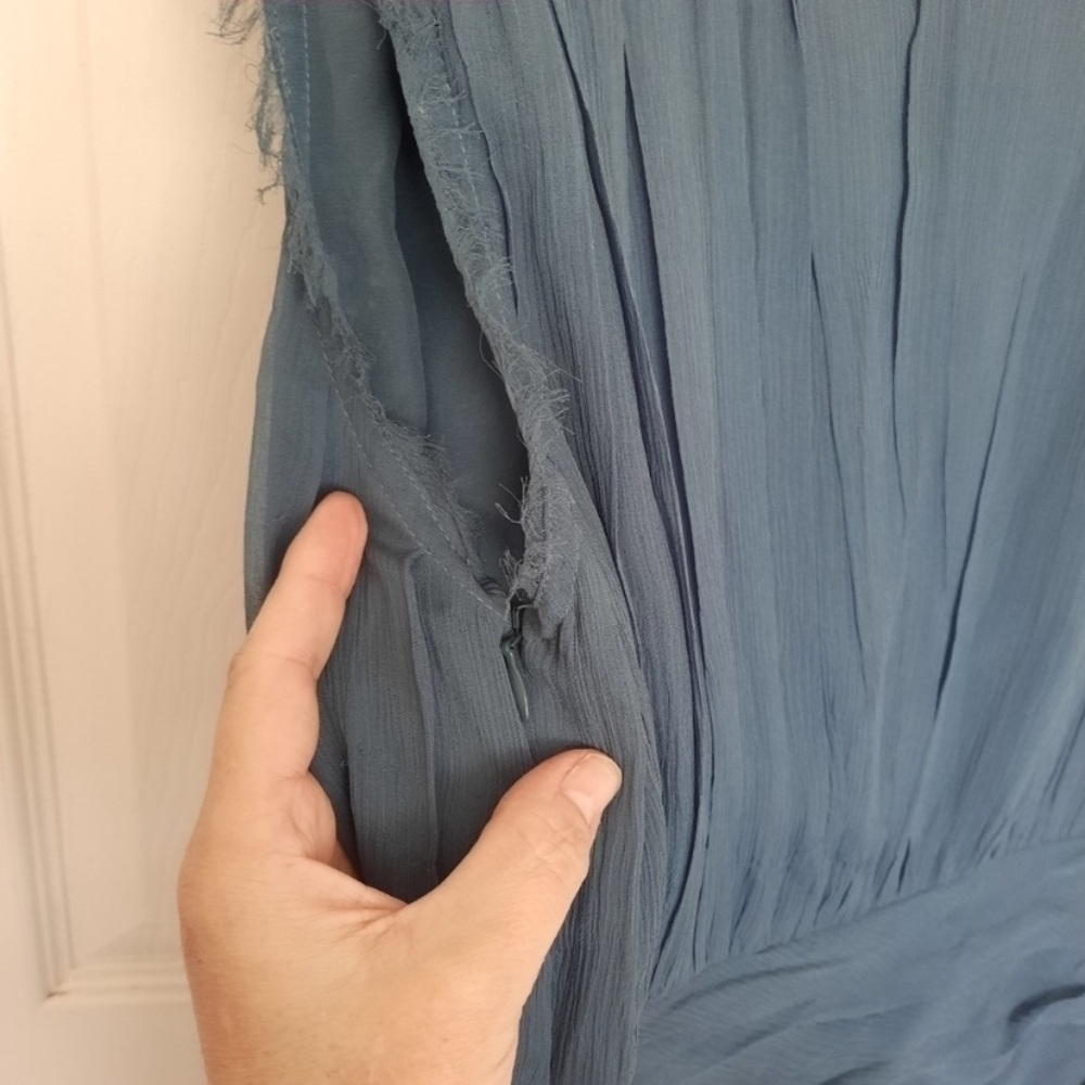 Madison Marcus Blue Sleeveless Gown for Wedding Guests